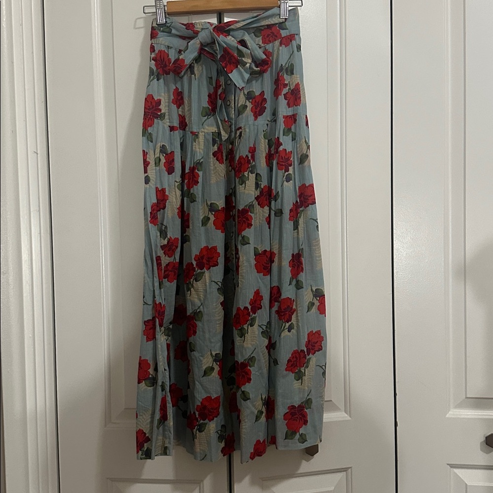 The Great The Western Highland Midi Skirt Western Rose Floral Print Women's 0 XS